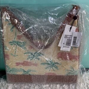 Brahmin Tabitha Honey  Brown Copa Cabana Palm Print